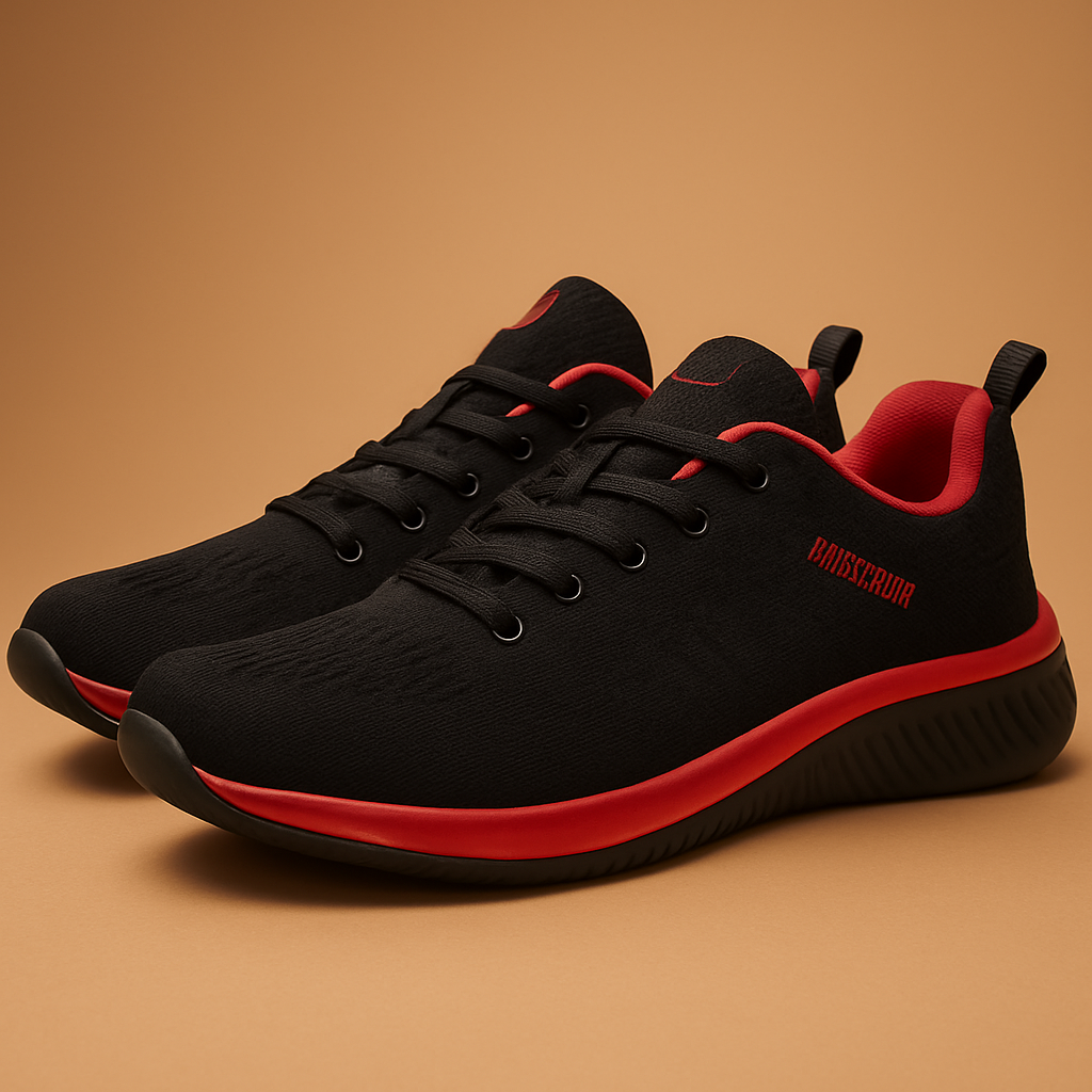 Men's running shoe sole detail