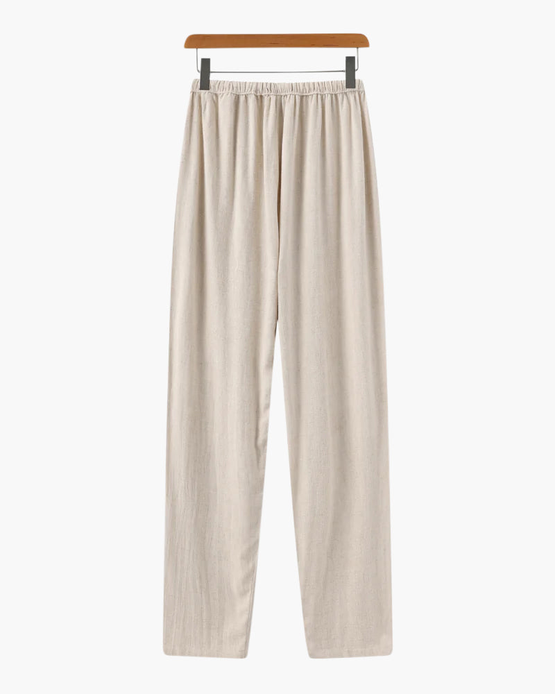 Men's linen trousers back view