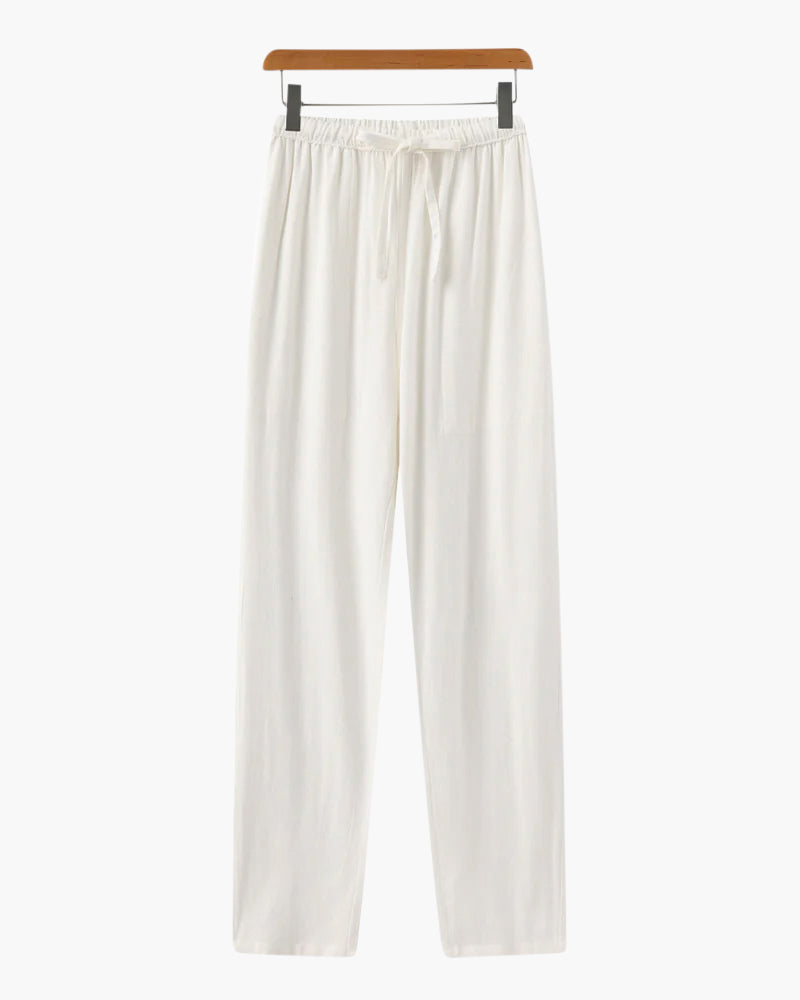 Men's linen trousers colour options