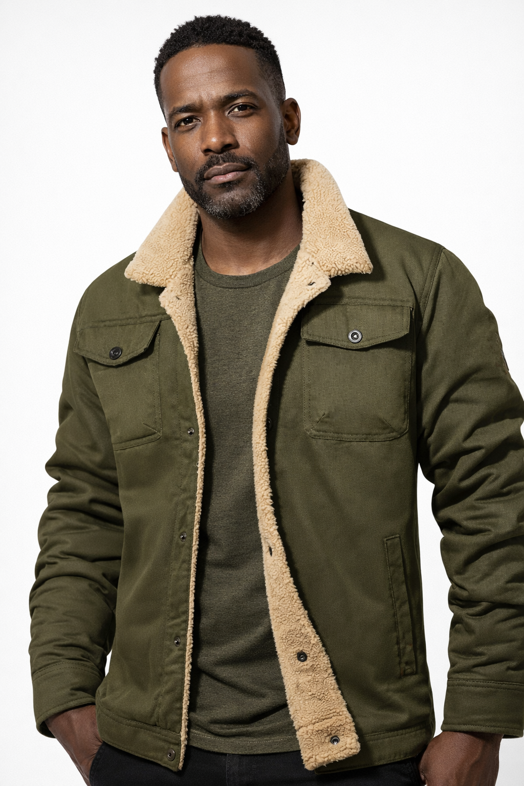 Bomber jacket laid flat