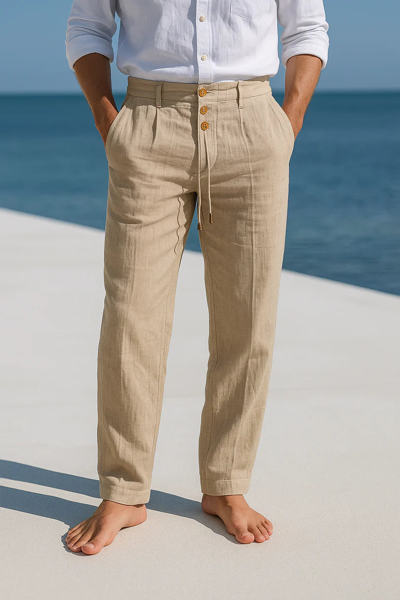 Men's lightweight relaxed trousers front view