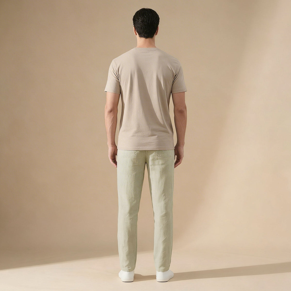 Linen blend trousers side view