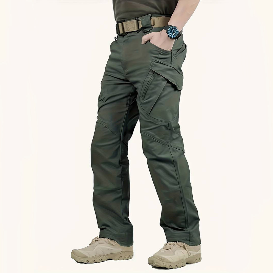 Men's tactical trousers worn outdoors