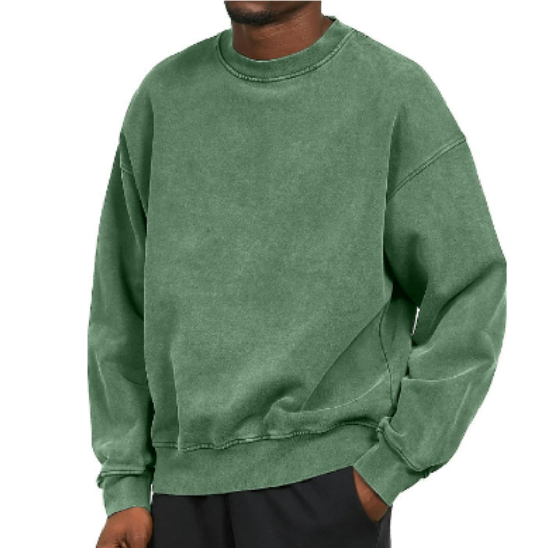 Oversized sweater worn with jeans