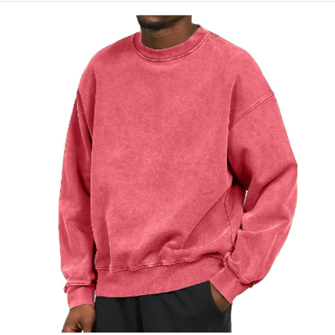 Man wearing oversized sweater outdoors