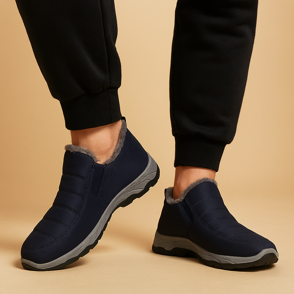 Pair of plush-lined winter shoes