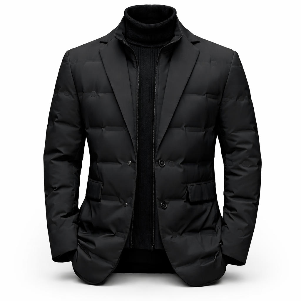 Men's quilted blazer-style jacket front view