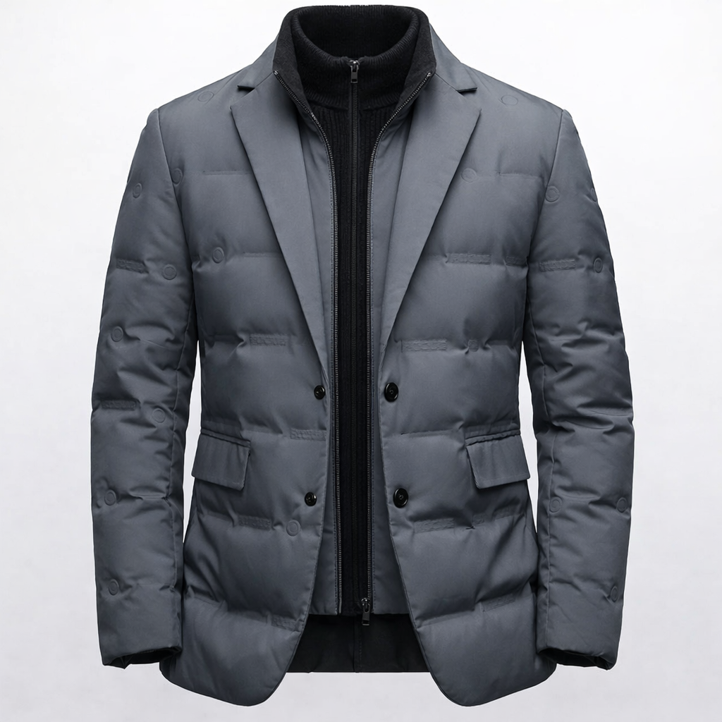 Close-up of quilted jacket fabric texture
