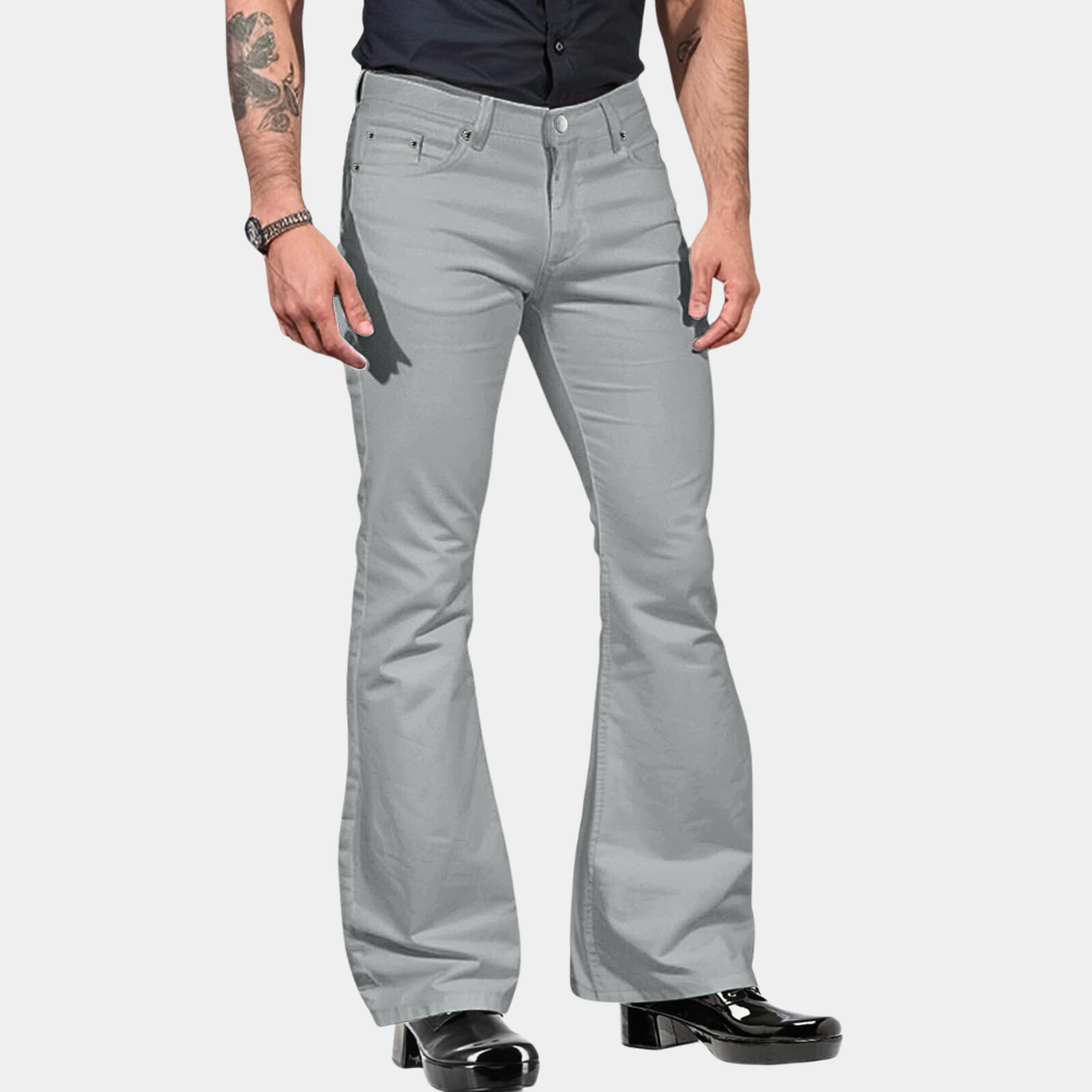 Men's flared trousers side view