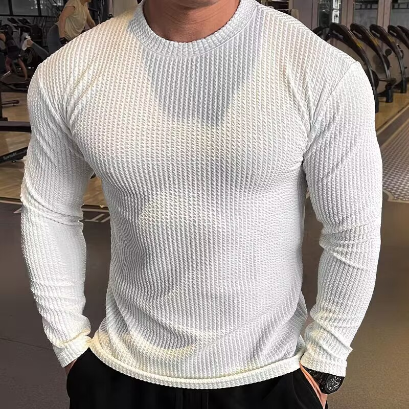 Men's ribbed knit jumper front view