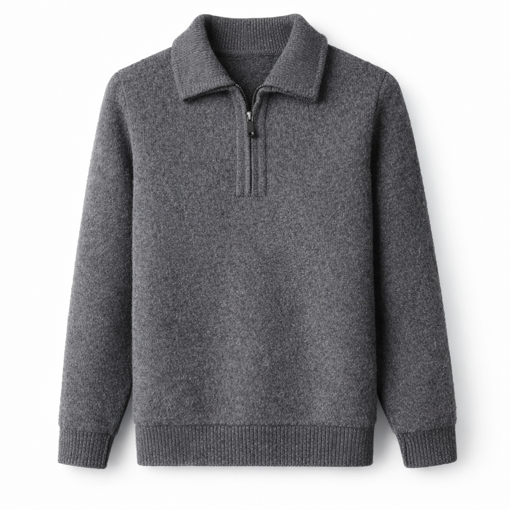 Quarter-zip jumper in grey colourway