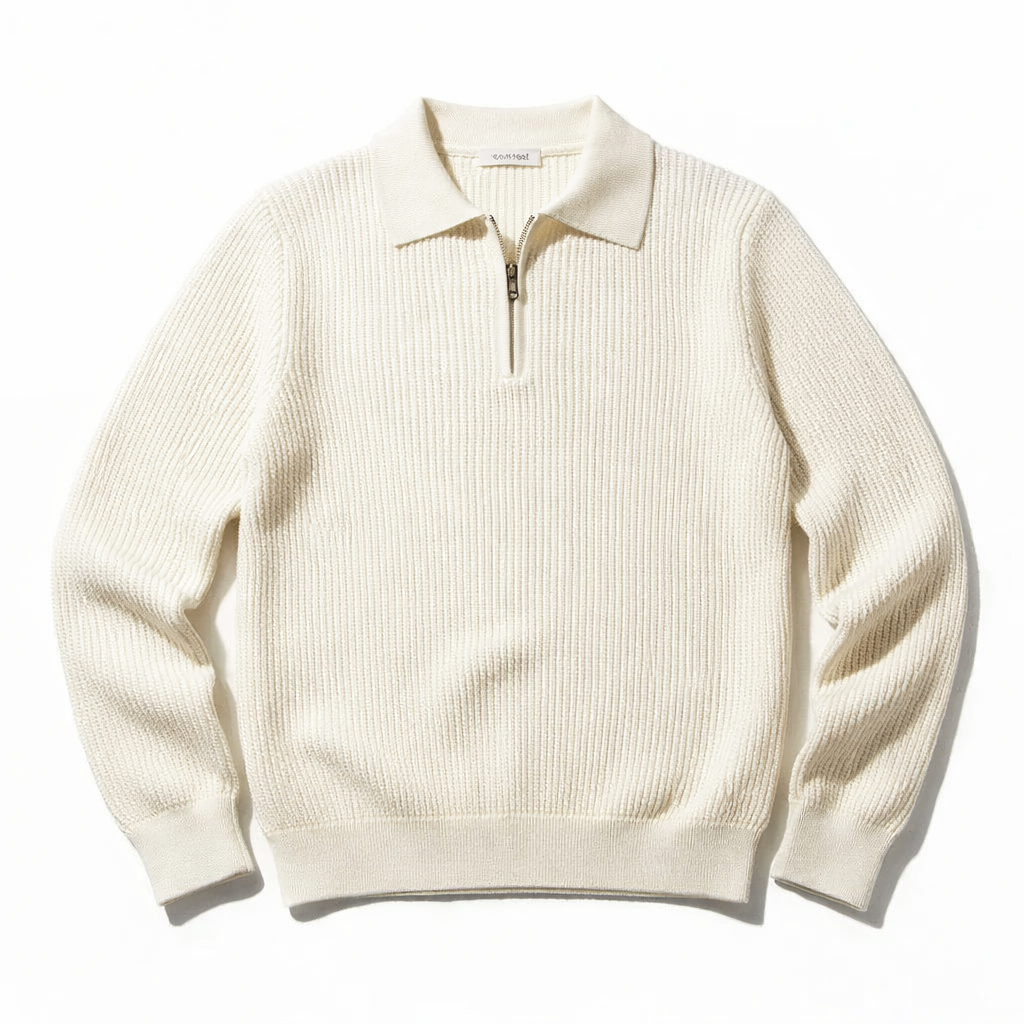 Quarter-zip jumper side view