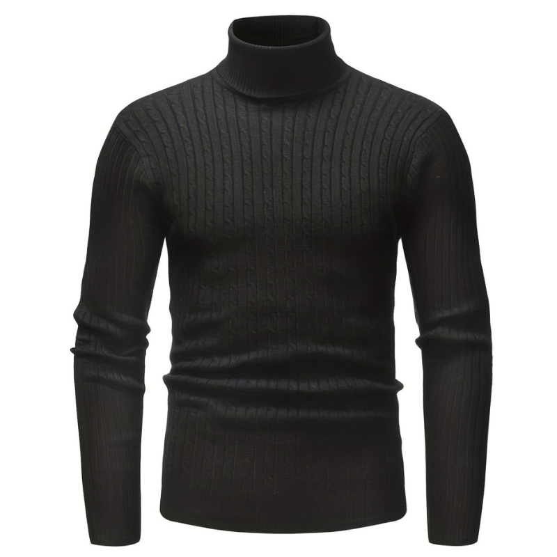 Men's slim fit turtleneck jumper side view