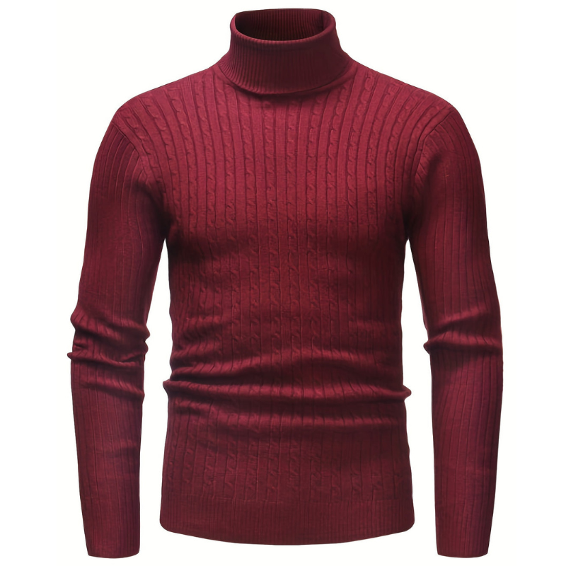 Men's knitted turtleneck jumper back view