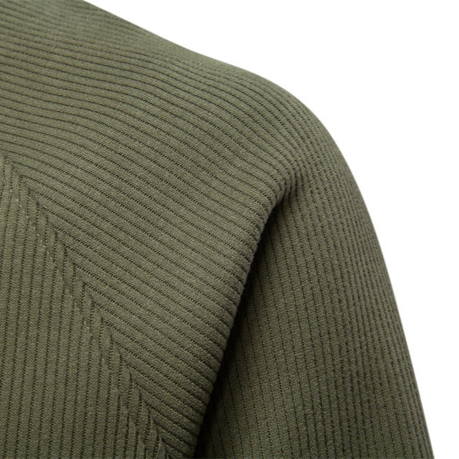 Quarter-zip jumper sleeve and cuff detail