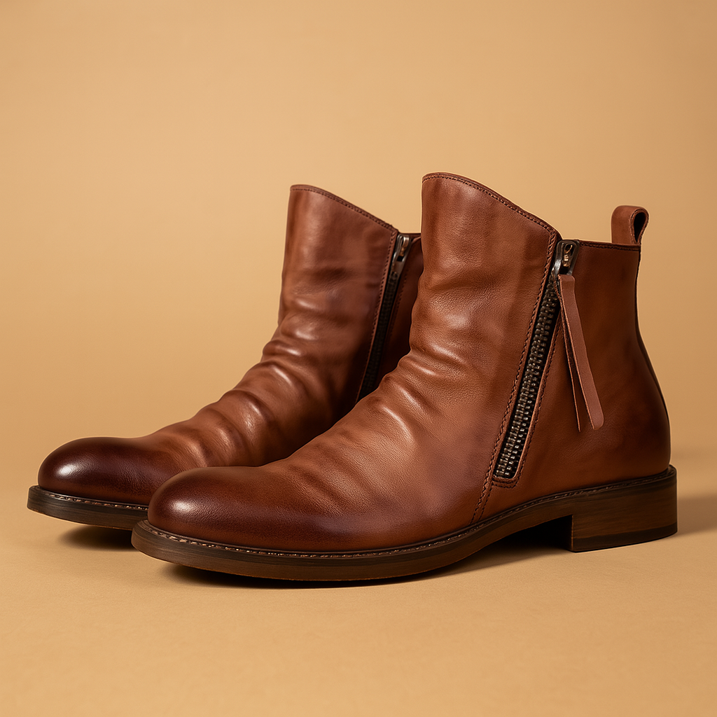 Men's ankle boot with side zip fastening