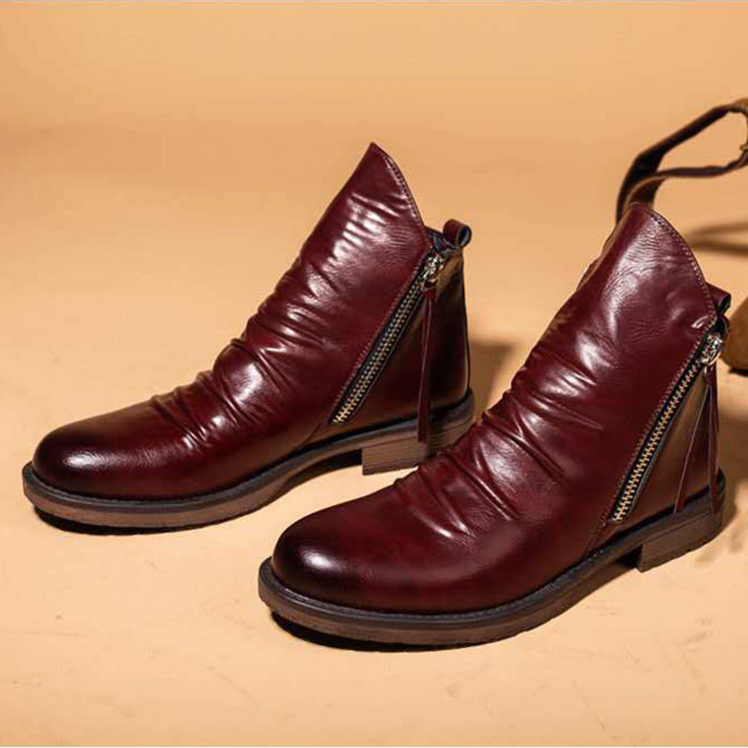 Men's ankle boot styled with trousers