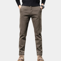 Men's slim fit casual trousers back view