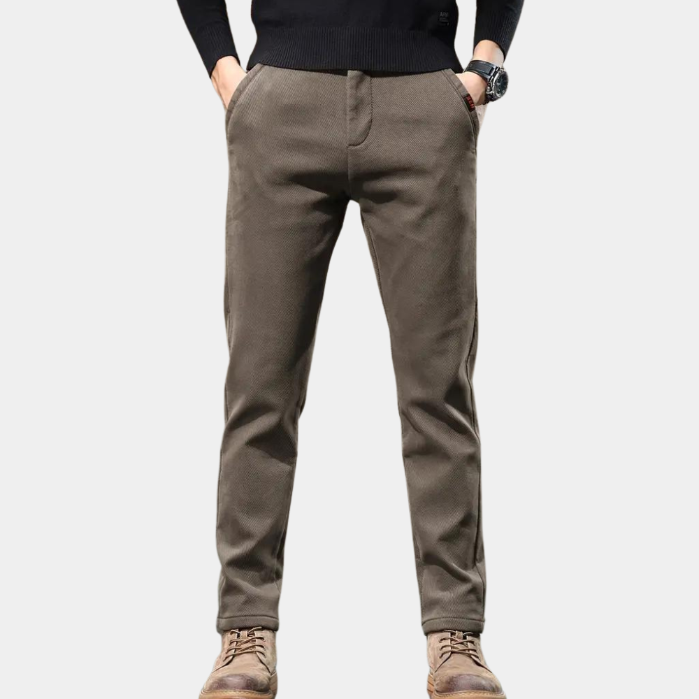 Men's slim fit casual trousers back view