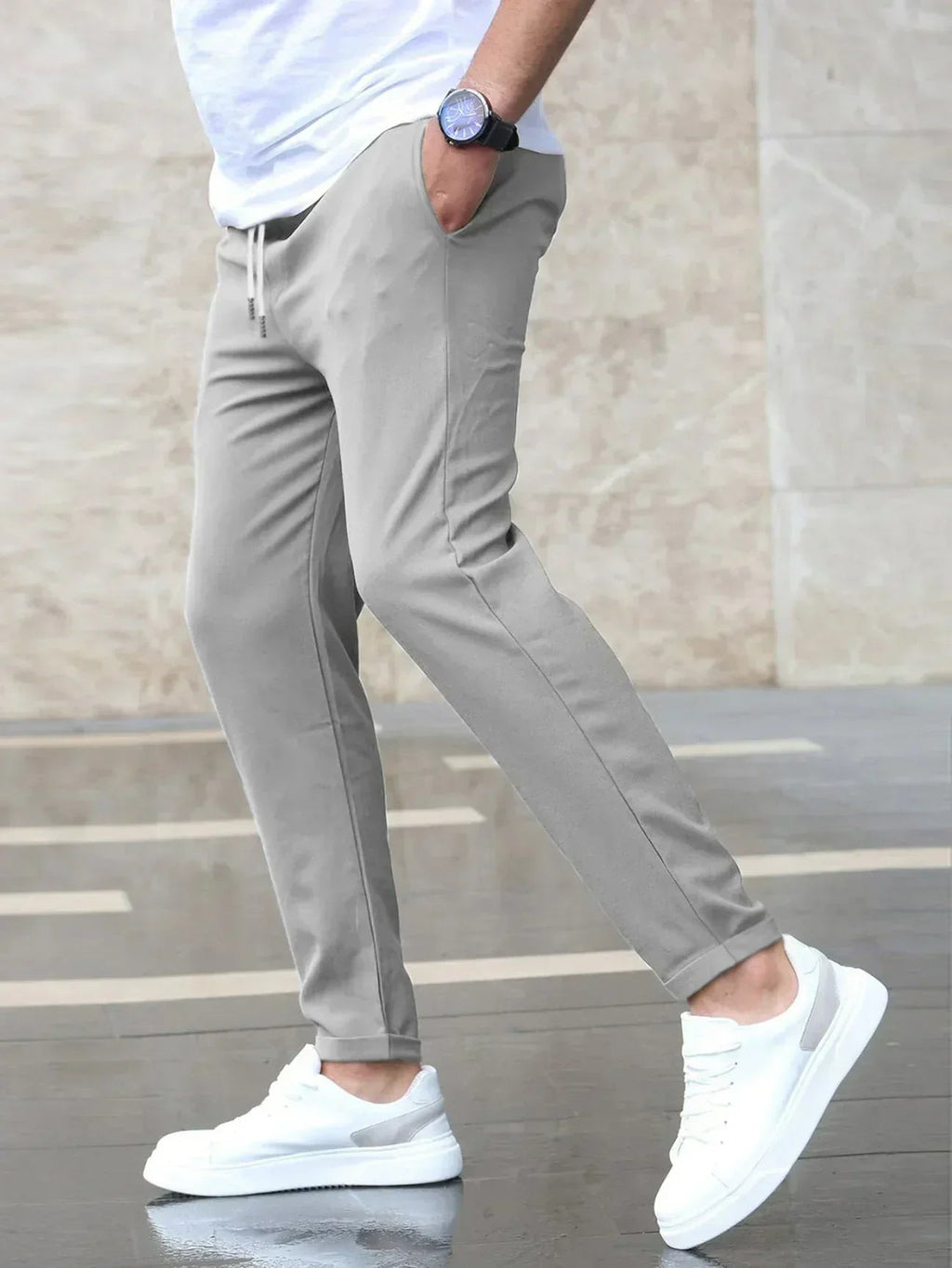 Slim fit joggers side view