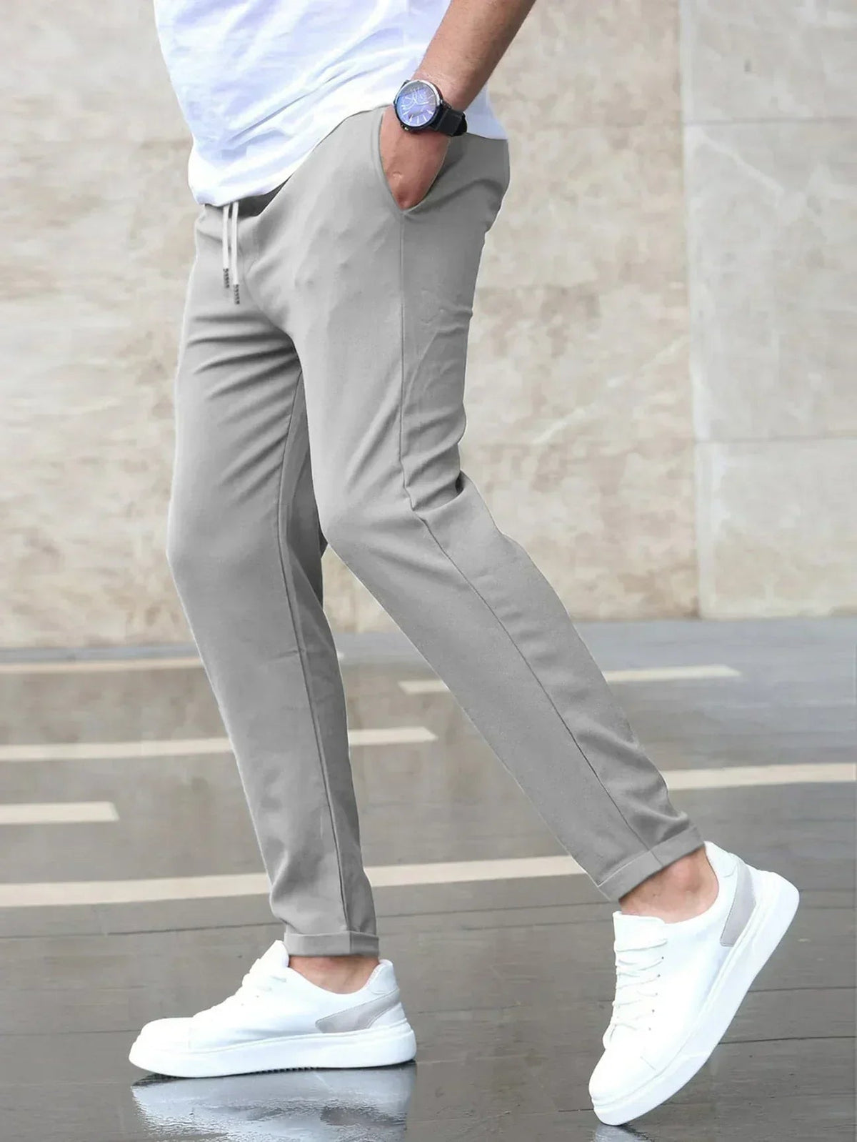 Slim fit joggers side view
