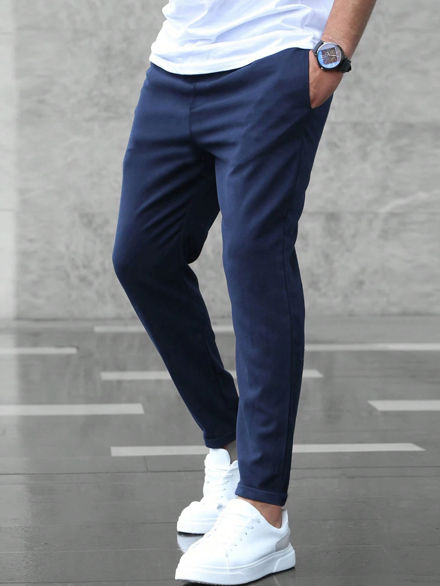 Close-up of elastic waistband and drawstring