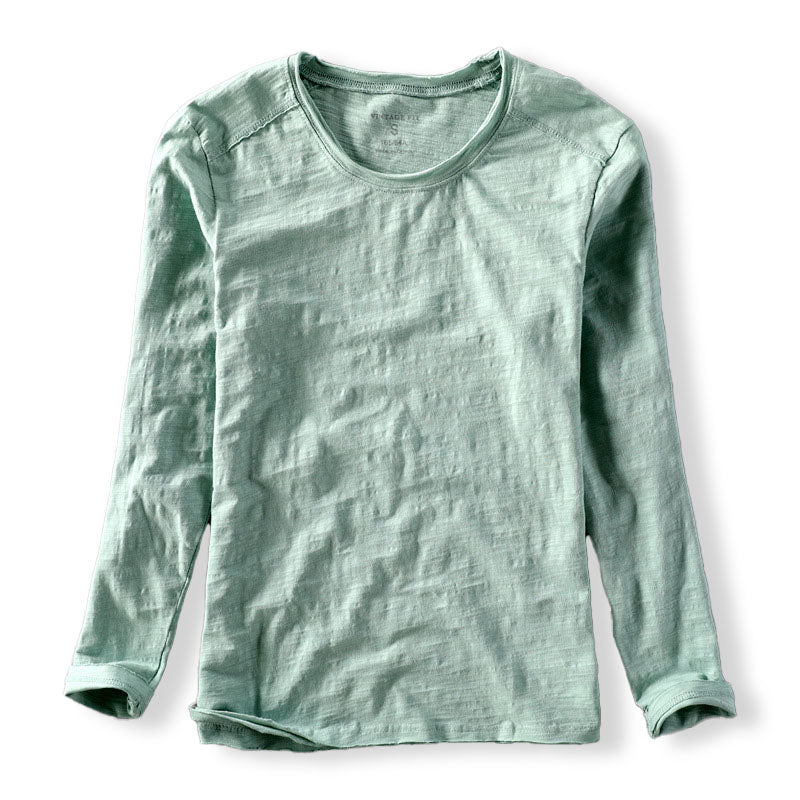 Men's slim fit long sleeve top back view