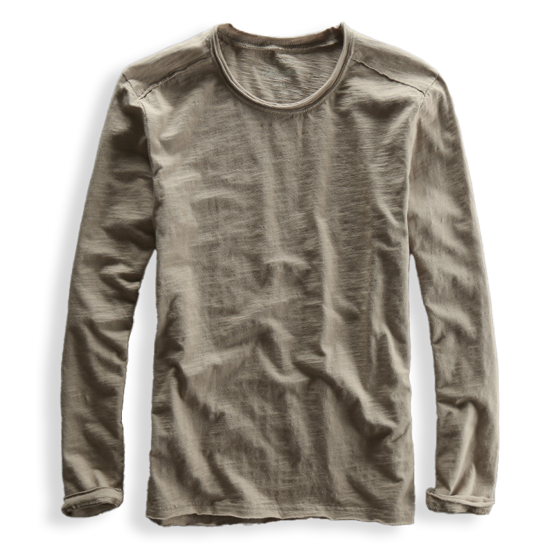 Men's long sleeve top folded flat lay