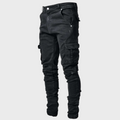 Men's slim fit cargo jeans front view