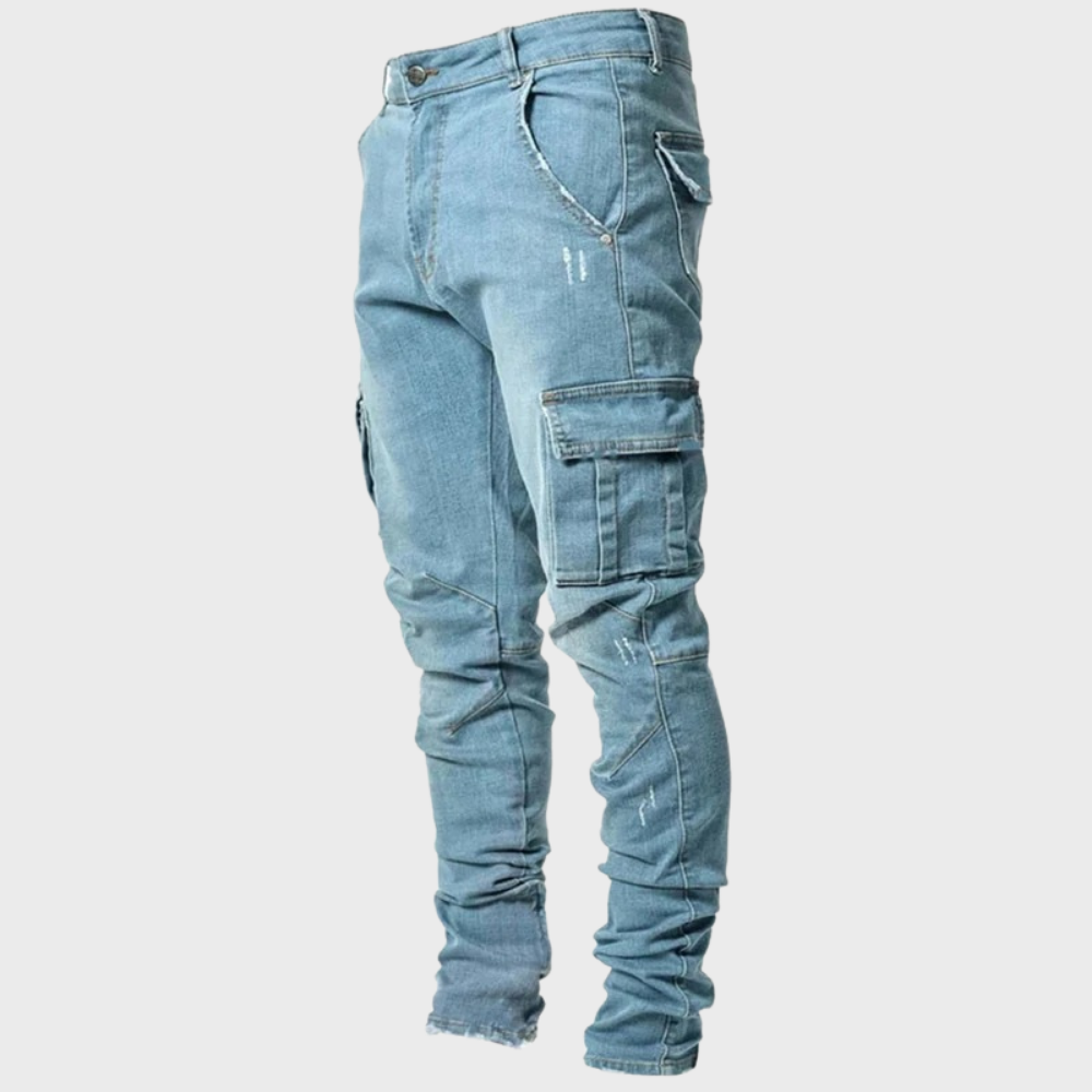 Cargo jeans styled with trainers