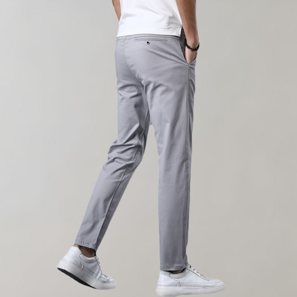 Men's slim fit chino trousers back view