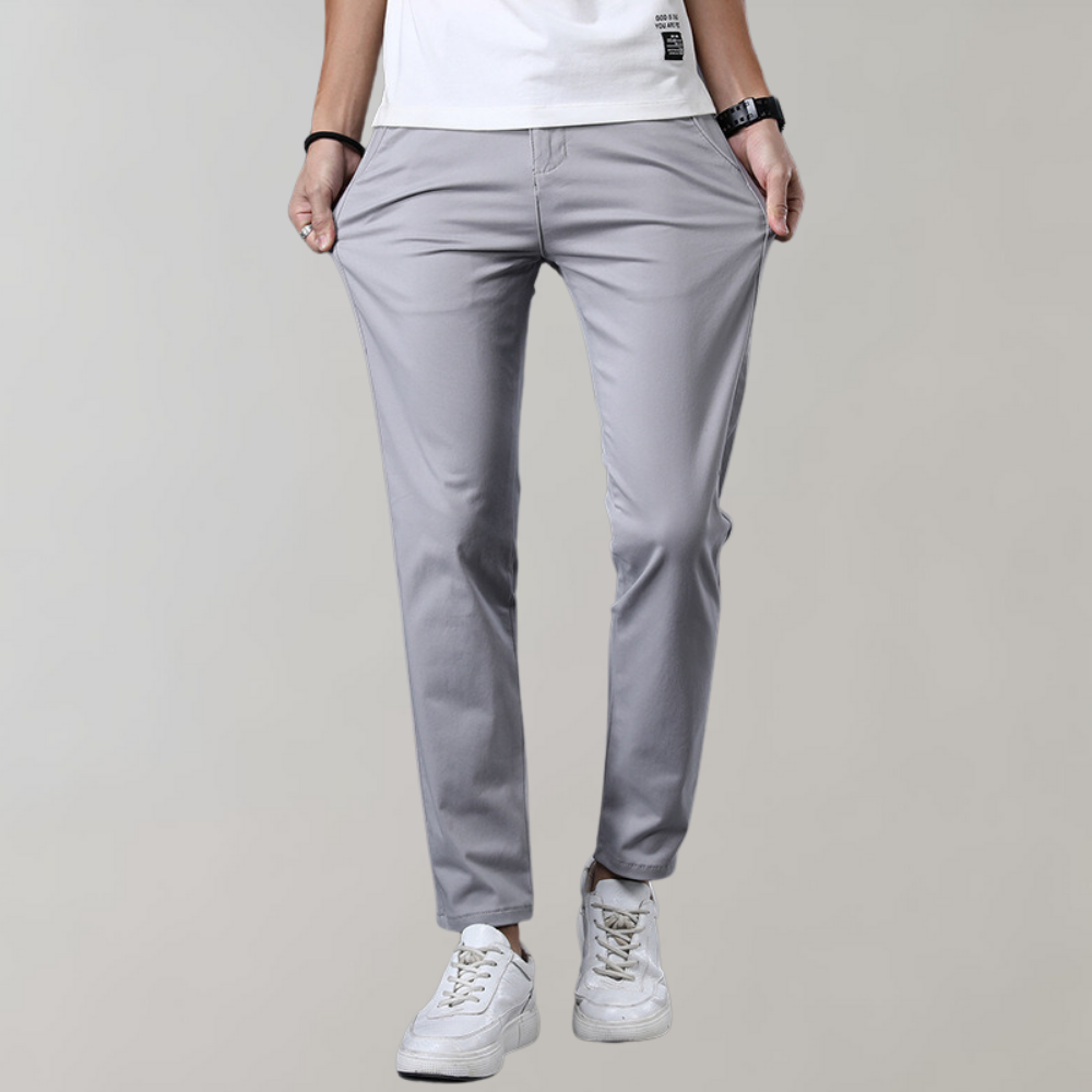 Close-up of chino trouser fabric texture