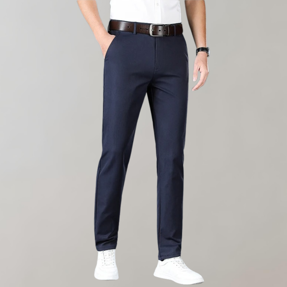 Men's chino trousers styled with blazer