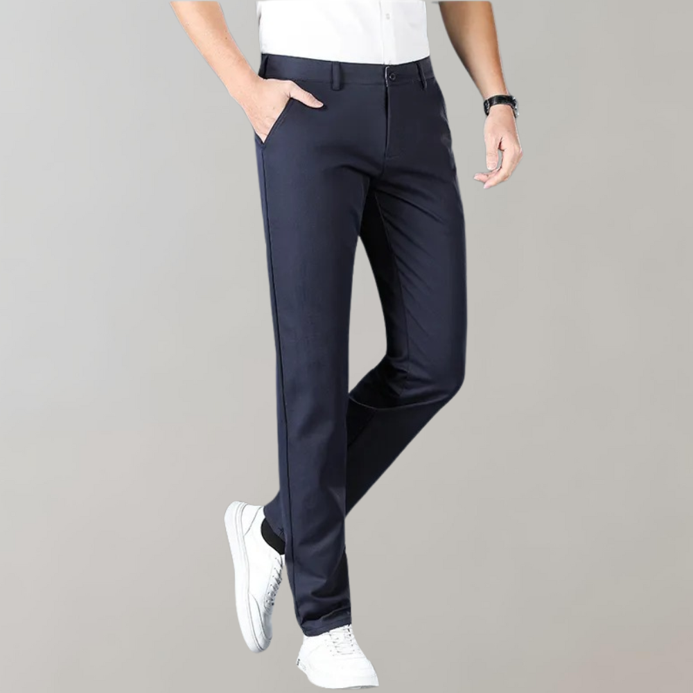 Black chino trousers detail shot