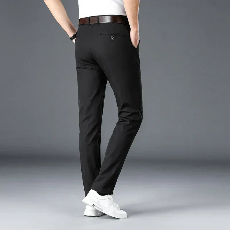 Men's slim-fit trousers side view