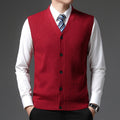 Men's sleeveless V-neck waistcoat front view
