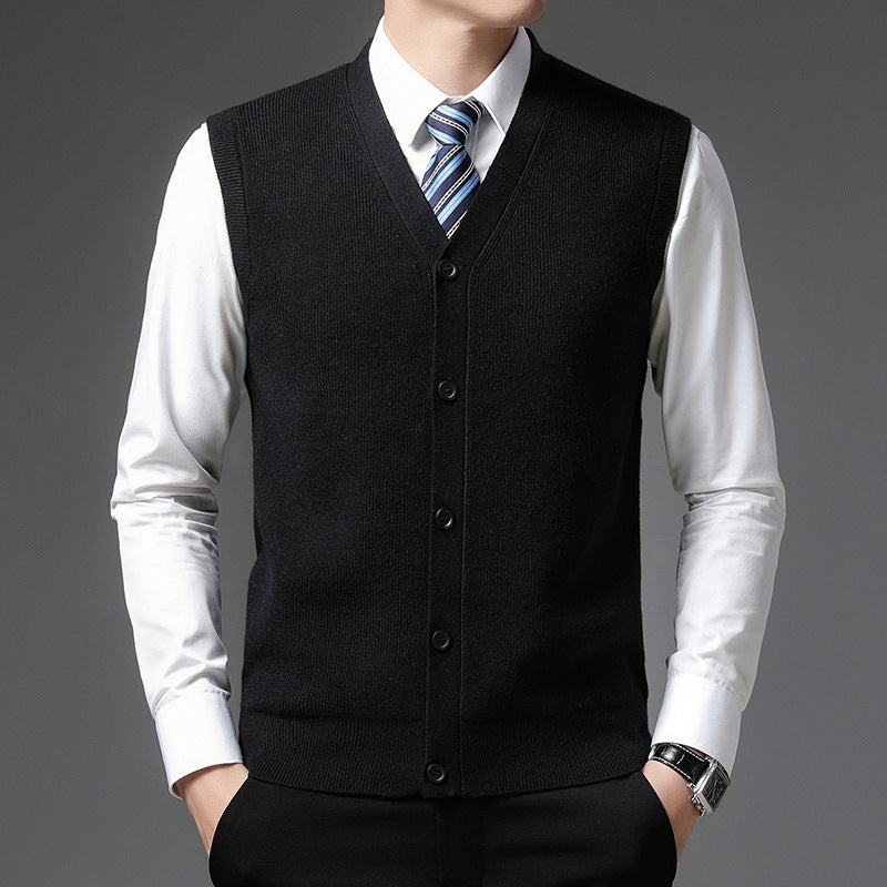 Close-up of button fastening on waistcoat