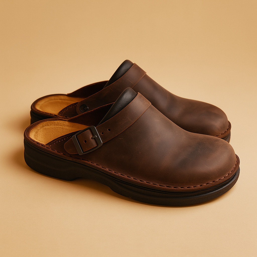 Men's slipper side view showing sole