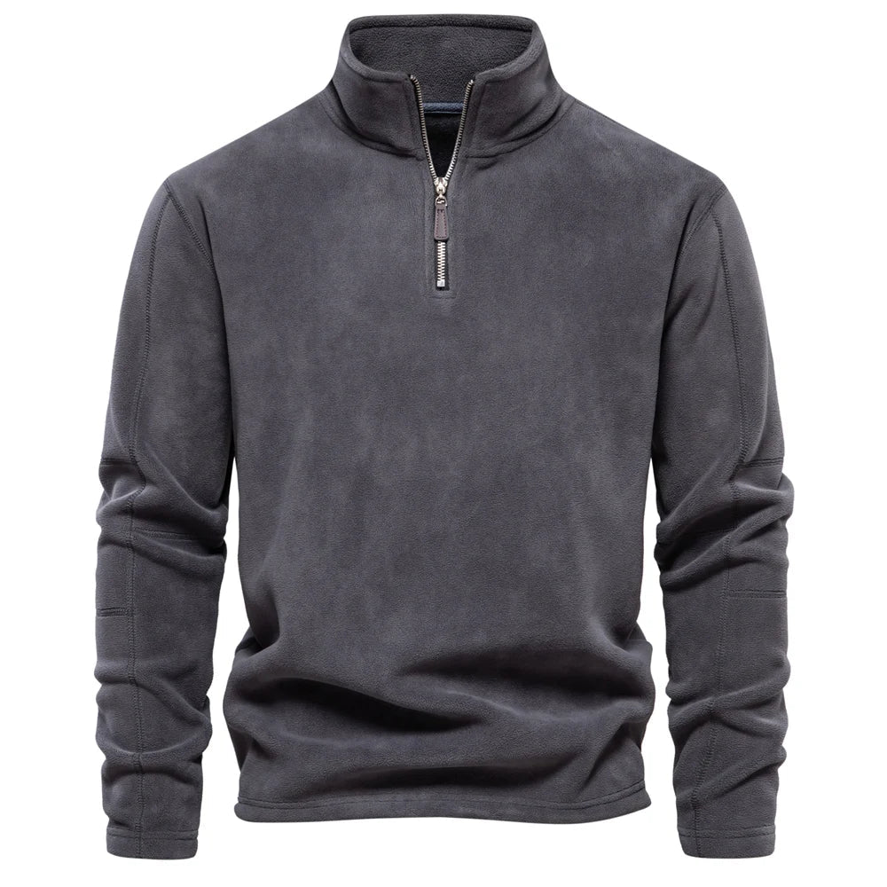 Fleece quarter-zip pullover front view