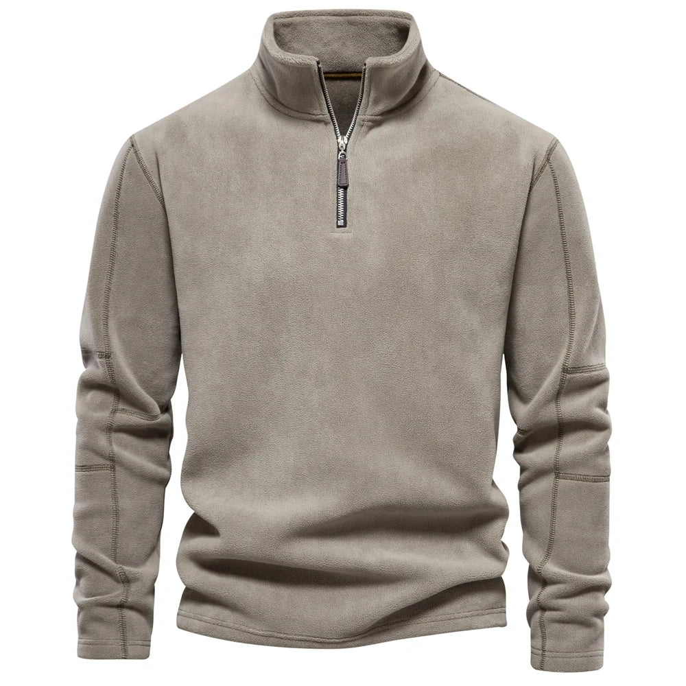 Fleece quarter-zip pullover outdoor shot