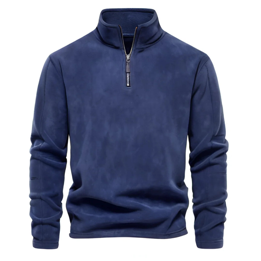 Fleece quarter-zip pullover casual styling