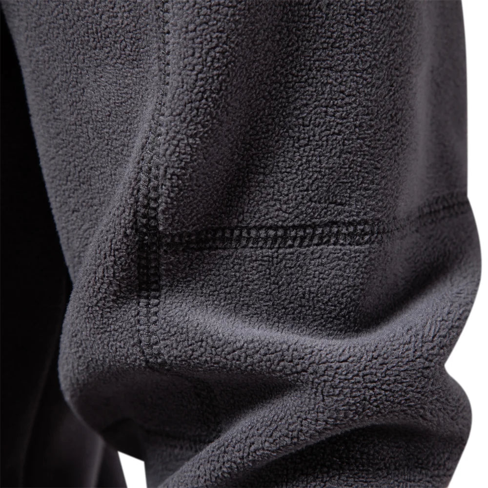 Fleece quarter-zip pullover fabric detail