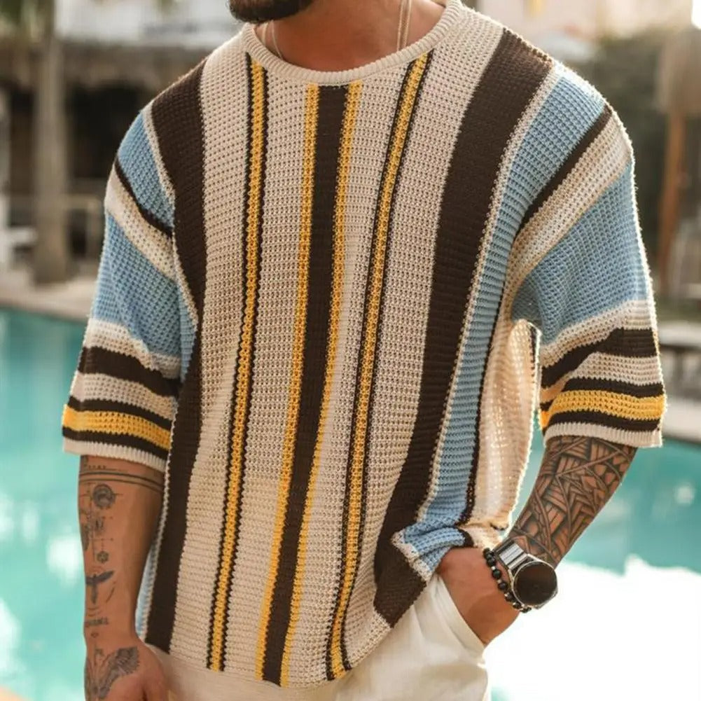 Striped jumper front view