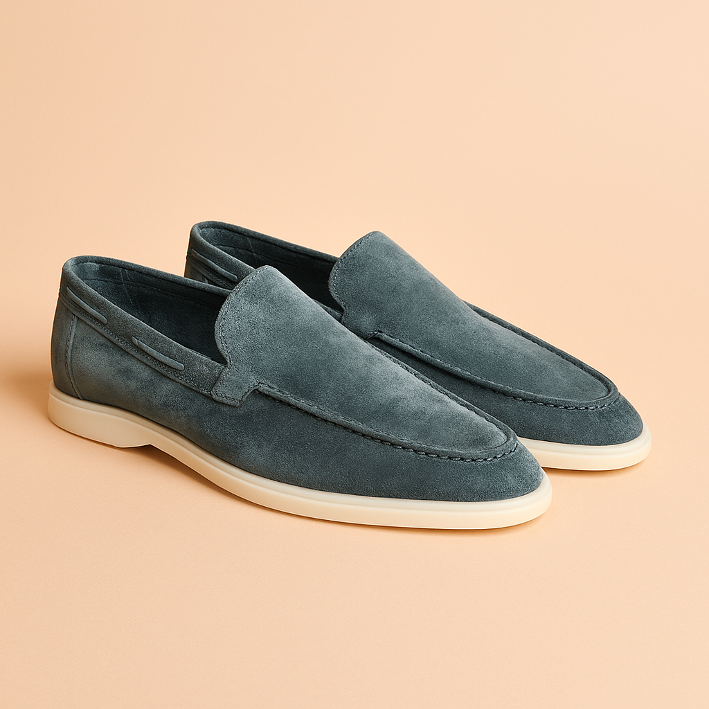 Suede-look slip-on shoe sole detail