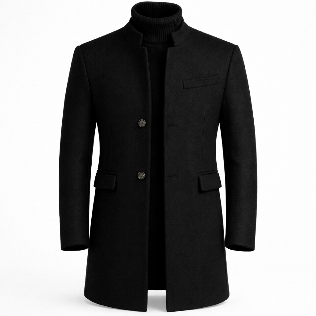 Overcoat side profile showing fit