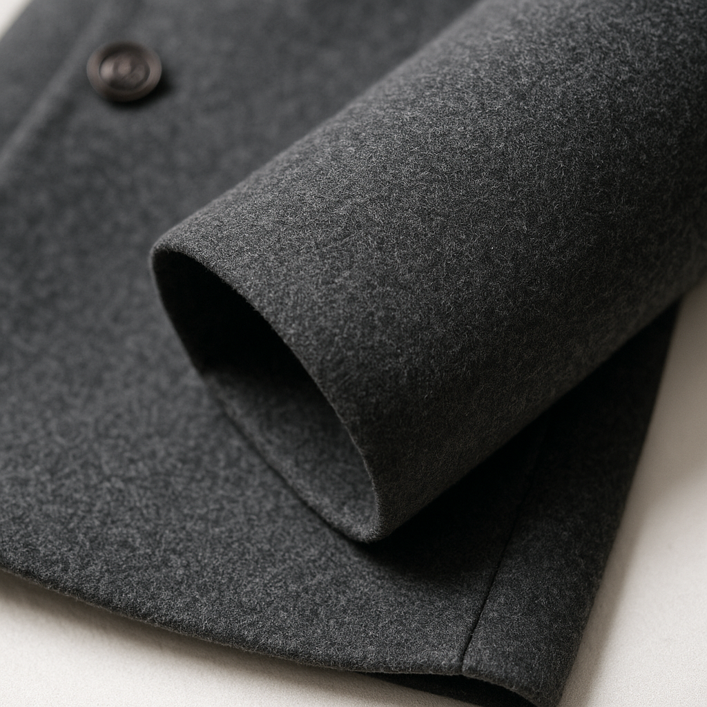 Overcoat worn with casual outfit