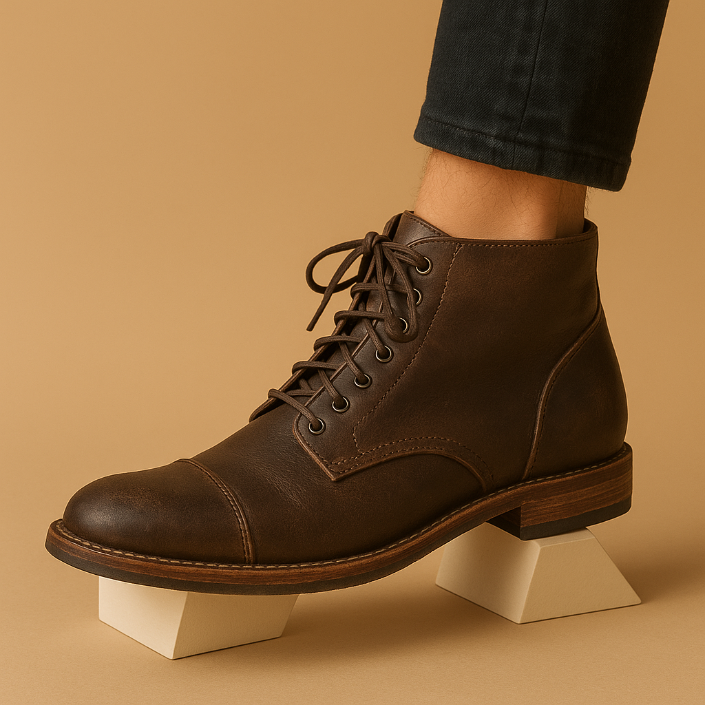 Pair of tall boots displayed together
