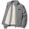 Grey teddy-lined winter jacket front view