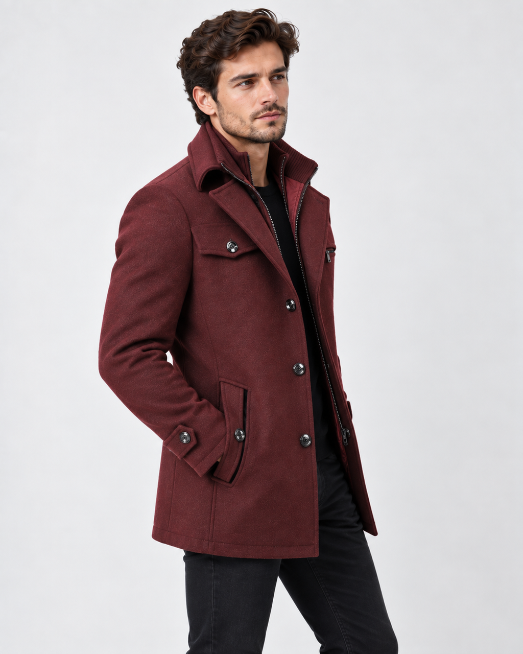 Men's winter coat back view
