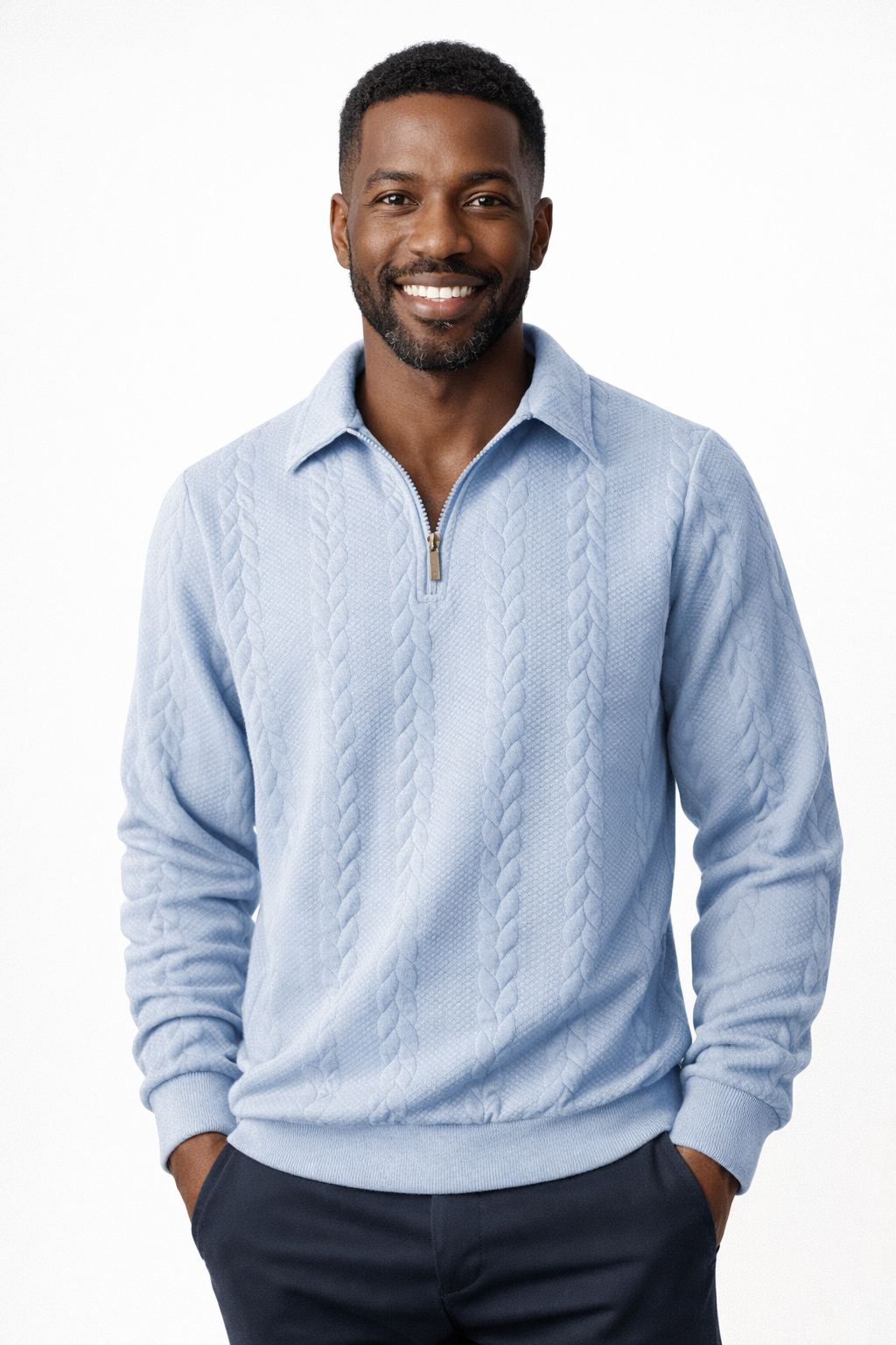 Quarter-zip sweatshirt in black